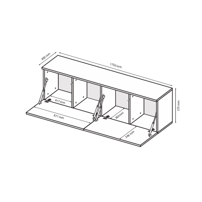 Секция LEG'S BOX TV 1,75 / Глянец Белый MiroMark LB-17-WB