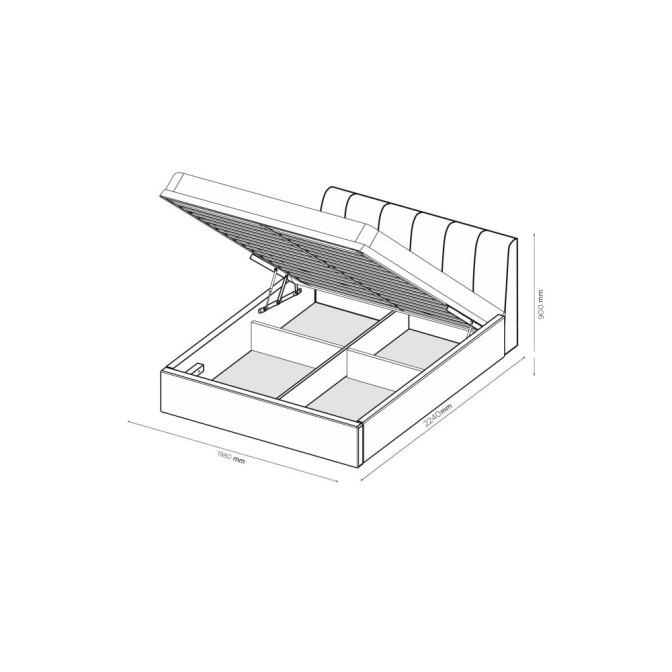 Ліжко М'яка оббивка з каркасом Підйомним механізмом 1,6x2,0 Тоффі / Toffee 04 MiroMark TF-46-TF