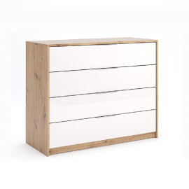 Комод 4Ящ Реймонд / Raymond Глянец Белый - Дуб Артизан  MiroMark RN-64-MA/WB