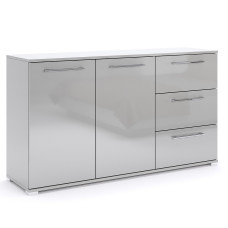 Комод 2Дв 3Ящ Меги / Megy Глянец Шиншила Серая MiroMark MG-62-GG