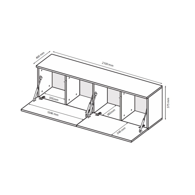 Секция LEG'S BOX TV 2,1 / Глянец Серая Лава MiroMark LB-21-GL
