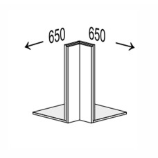 Кухонная секция Валенсия верхняя Угол 90° 650х650/360 Антресоль Обманка VL-291W/9003 MiroMark