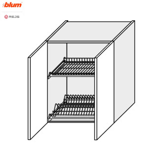 Кухонна секція Мері верхня 60ВС/720 2дв Сушка Pro Blum  +  Rejs MR-465W/9003gl