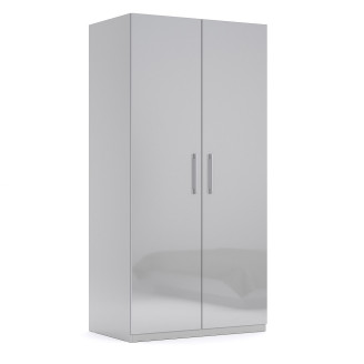 Шкаф 2Дв без зеркала Меги / Megy Глянец Шиншила Серая MiroMark MG-22-GG