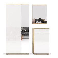 Комплект в прихожую 4 Асти / Asti Глянец Белый - Дуб Крафт MiroMark