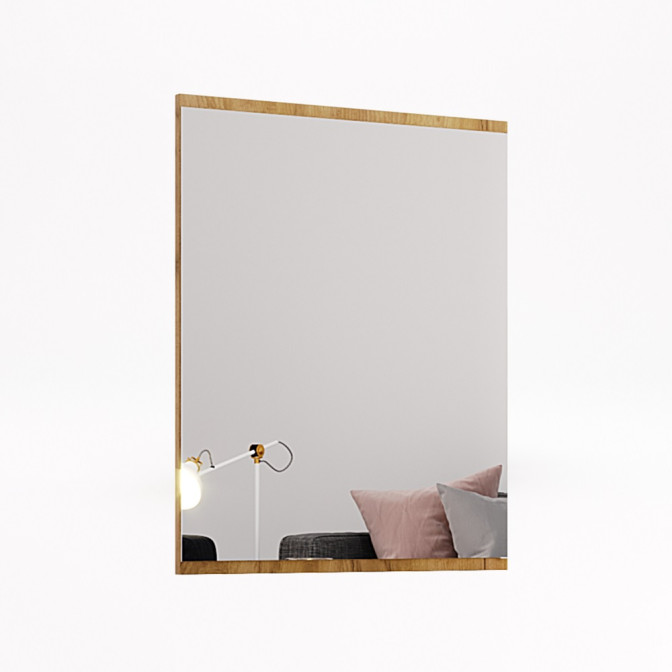 Комплект в прихожую Асти / Asti Глянец Белый - Дуб Крафт Шкаф 2Дв с зеркалом, Пуфик, Вешалка, Комод 1Дв 1Ящ, Зеркало 600 MiroMark