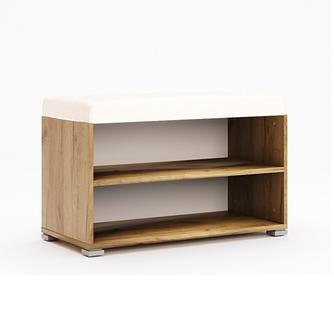 Комплект у передпокій Асті / Asti Глянець Білий - Дуб Крафт Шафа 2Дв з дзеркалом, Пуфік, Вішалка, Комод 2Дв 1Ящ, Дзеркало 800 MiroMark