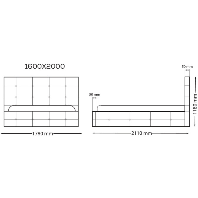Кровать Мягкая обивка 1,6x2,0 Бристоль / Bristol MiroMark SF-36-BR