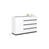 Комод 1Дв 4Ящ Дуо / Duo Супермат Білий - Глянець Антрацит MiroMark DU-61-WM
