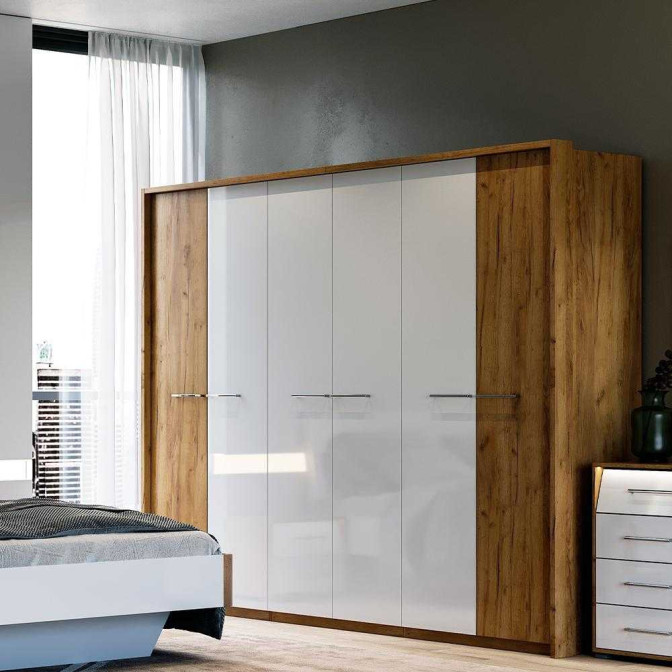 Шафа Нікі 6Дв Дуб Крафт Білий Глянець без дзеркала MiroMark купити