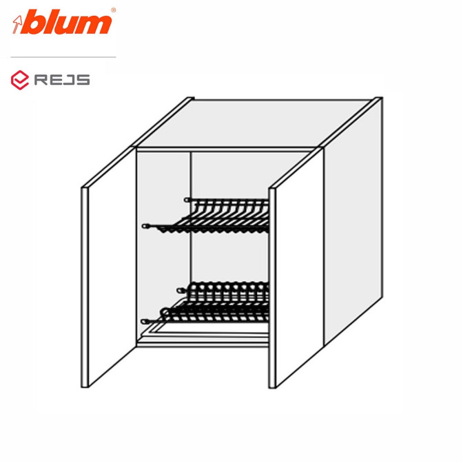 Кухонная секция Мери верхняя 80ВС/720 2дв Сушка Pro Blum + Rejs MR-484W/9003gl MiroMark