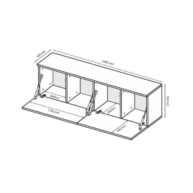 Секция LEG'S BOX TV 2,4 / Глянец Кашемир MiroMark LB-24-GC