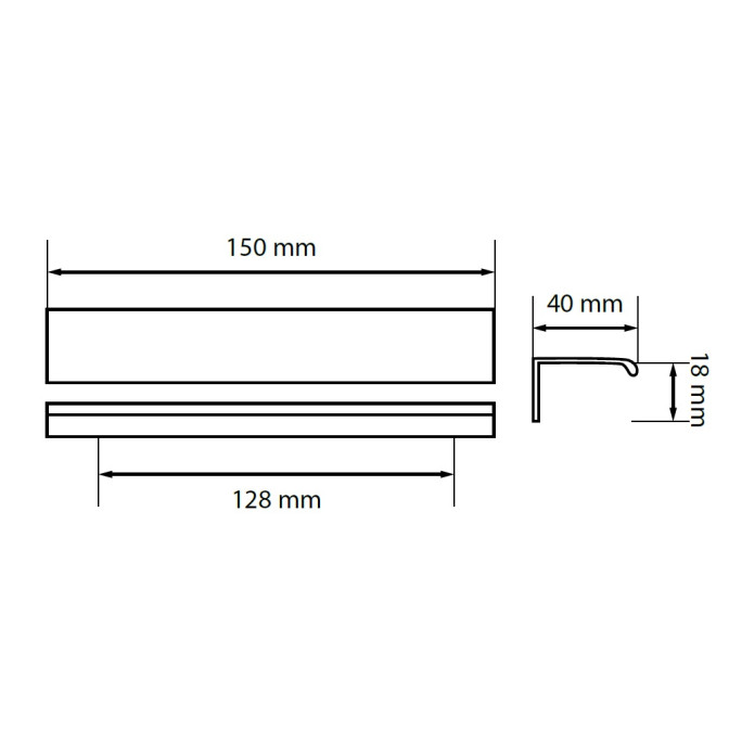Ручка алюминиевая округленная СС-128мм Чёрный HL-29-BL MiroMark
