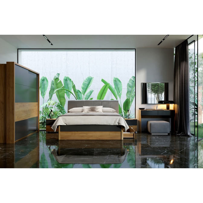 Модульная спальня Рамона / Ramona Дуб Крафт – Мат Лава MiroMark