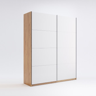 Шкаф-купе без зеркала 1,5*2,1 Асти / Asti Глянец Белый - Дуб Крафт MiroMark AS-27-WB