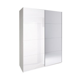 Шафа-купе з дзеркалом 1,5x2,1 Белла / Bella Глянець Білий MiroMark BL-17-WB