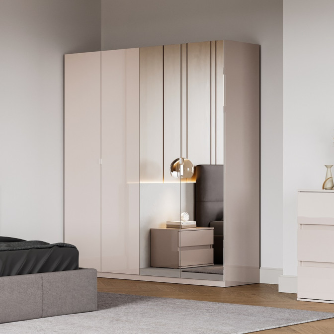 Шафа із дзеркалом 4Дв Лілу / Lily Глянець Кашемір MiroMark LY-14-GC 