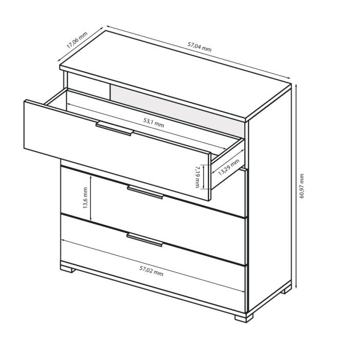Комод Тедди / Teddy 4Шх MiroMark купить