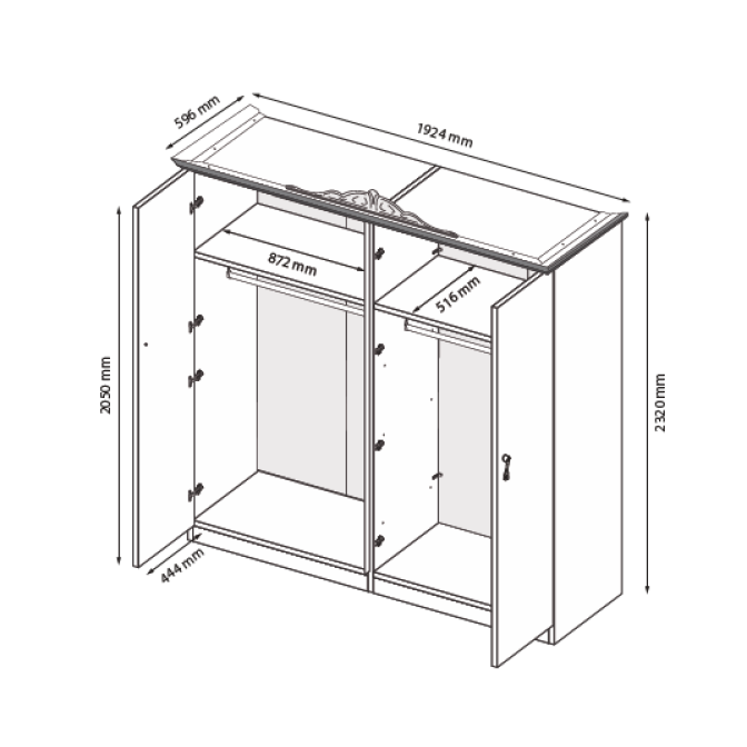Шкаф Дженнифер 4Д с зеркалом Черный глянец MiroMark купить
