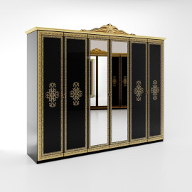 Шкаф 6Дв Дженнифер / Jennifer Глянец Чёрный MiroMark JF-16-RB/BL