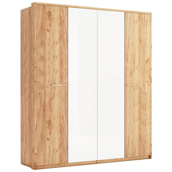 Шкаф Ники 4Дв Дуб Крафт Белый Глянец без зеркала MiroMark купить