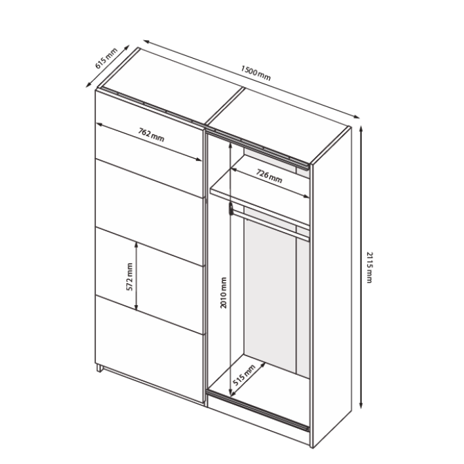 Шафа-купе Місяць Мат Лава без дзеркала MiroMark купити