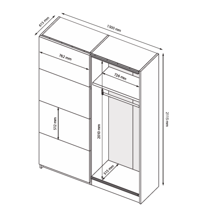 Шкаф-купе Рамона Дуб Крафт Мат Лава MiroMark купить