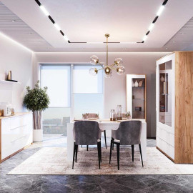 Столова Асті 2Дв Сервант 2Дв Настінна полиця Комод 2Дв3Шх 2,0 м Стіл розсувний 1500 MiroMark