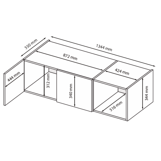 Антресоль 3Дв Асти / Asti Глянец Белый - Дуб Крафт MiroMark AS-03-WB