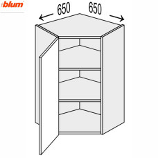 Кухонная секция Валенсия верхняя Угол В 45° 650х650/900 1дв Pro Blum VL-593W/9003 MiroMark
