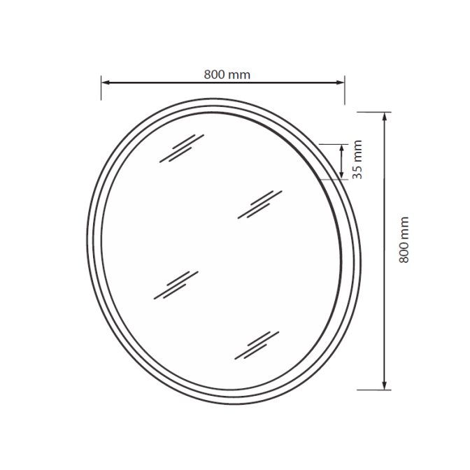 Зеркало 800*800 Фемели / Family Глянец Чёрный MiroMark FM-82-BL