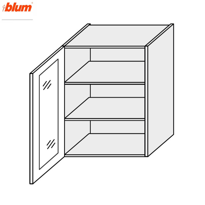Кухонна секція Мері верхня 60В/720 1дв Вітрина Pro Blum MR-473W/9003gl MiroMark
