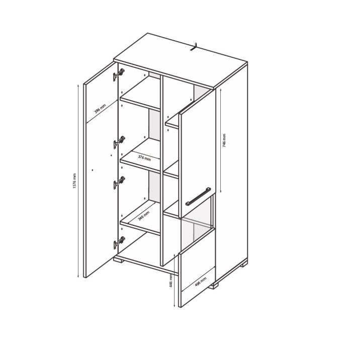 Сервант 2Дв Фемели / Family Глянец Белый MiroMark FM-112-WB