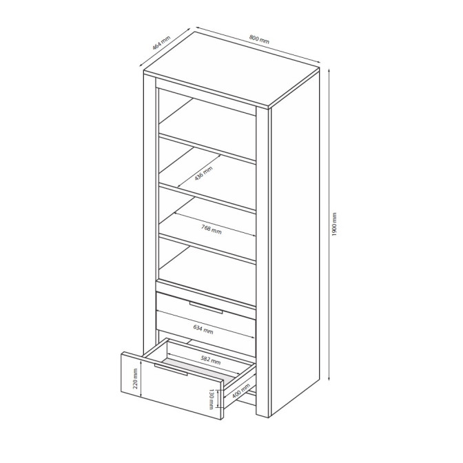 Пенал 2Ящ Томми / Tommy Дуб Артизан MiroMark TM-112-OA