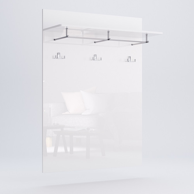 Комплект в прихожую Стелла / Stella Глянец Белый Шкаф 2Дв, Вешалка, Тумба 1Дв, Комод 2Дв 1Ящ, Зеркало MiroMark