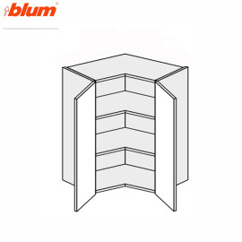 Кухонна секція Міленіум WG верхня Кут В 90° 650х650/720 2дв Pro Blum ML-494W/01 MiroMark