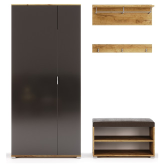 Комплект в прихожую 2 Луна / Luna Дуб Крафт – Мат Лава MiroMark