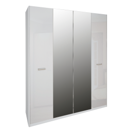 Шафа 4Дв із дзеркалом Белла / Bella Глянець Білий MiroMark BL-14-WB