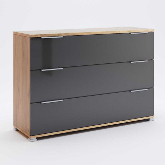 Комод 3Ящ Луна / Luna Дуб Крафт – Мат Лава MiroMark LN-63-LV