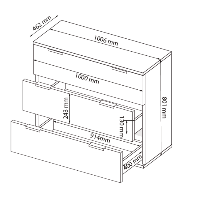 Комод Місяць 3Шх MiroMark купити
