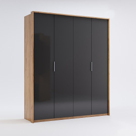 Шафа 4Дв без дзеркал Місяць / Luna Дуб Крафт – Мат Лава MiroMark LN-24-LV