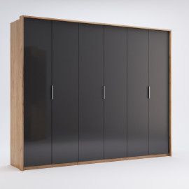 Шафа 6Дв без дзеркал Місяць / Luna Дуб Крафт - Мат Лава MiroMark LN-26-LV