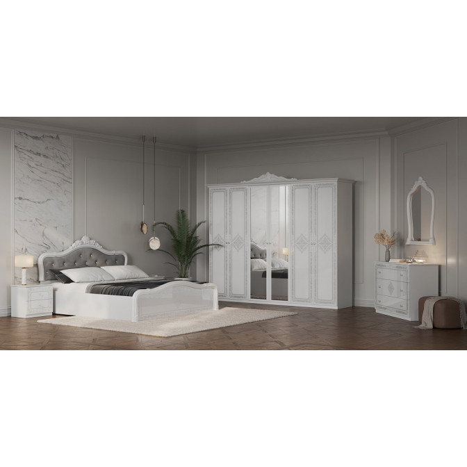 Комплект спальни Луиза 6Дв Шкаф 6Дв Кровать 1,6 Тумба 2Шх 2 шт Комод 3Шх Зеркало MiroMark купить