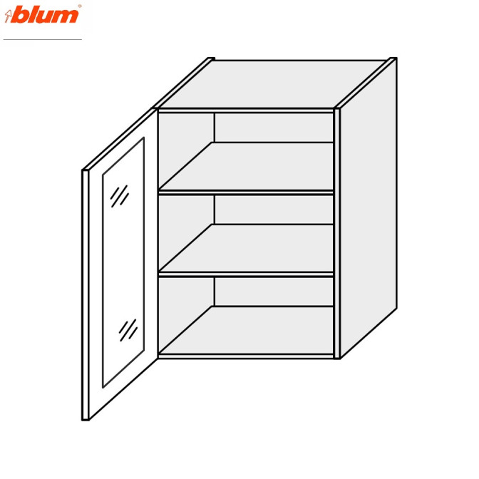 Кухонна секція Валенсія верхня 60В/720 1дв Вітрина Pro Blum VL-473W/9003 MiroMark