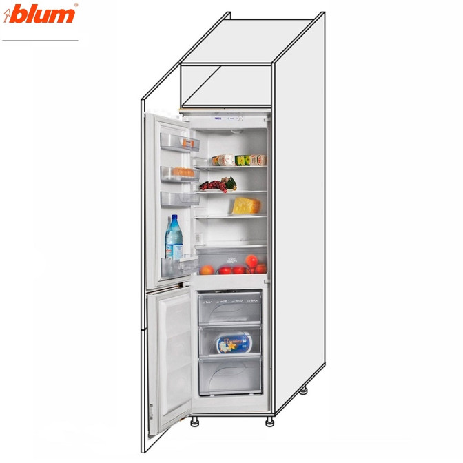 Кухонна секція Вінтаж Пенал 60ПХ/2320 Холодильник Pro Blum VN-867W/9003 MiroMark