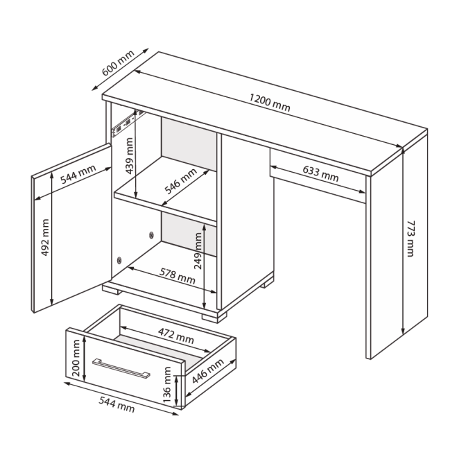 Стіл письмовий Фемелі 1Дв 1Шх MiroMark купити