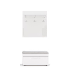 Комплект в прихожую 2 Аманда / Amanda Глянец Белый MiroMark