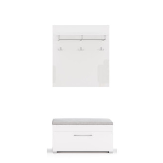 Комплект в прихожую 2 Аманда / Amanda Глянец Белый MiroMark