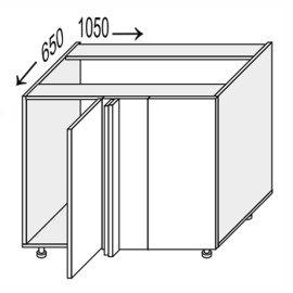 Кухонная секция Винтаж нижняя Угол Н 90° 1050х650/820 1дв VN-093W/9003 MiroMark
