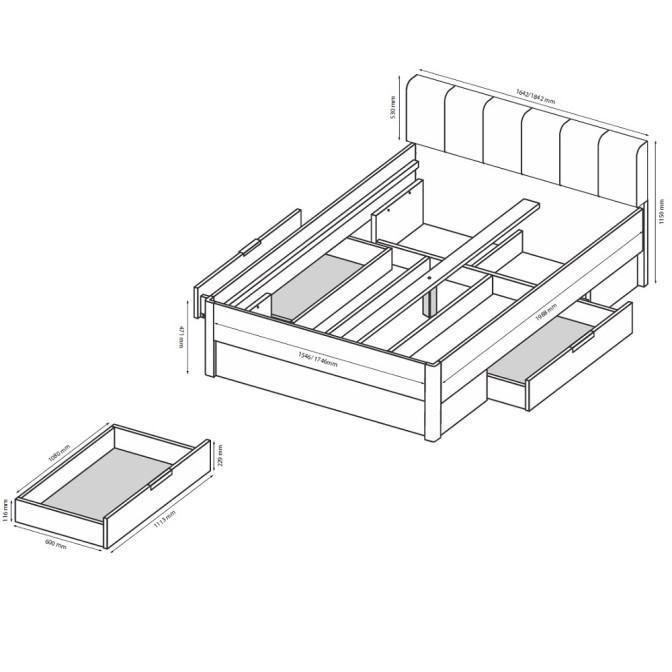 Кровать Тедди / Teddy с ящиками и мягким изголовьем MiroMark купить